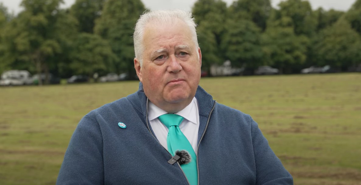 John Swales in field for interview