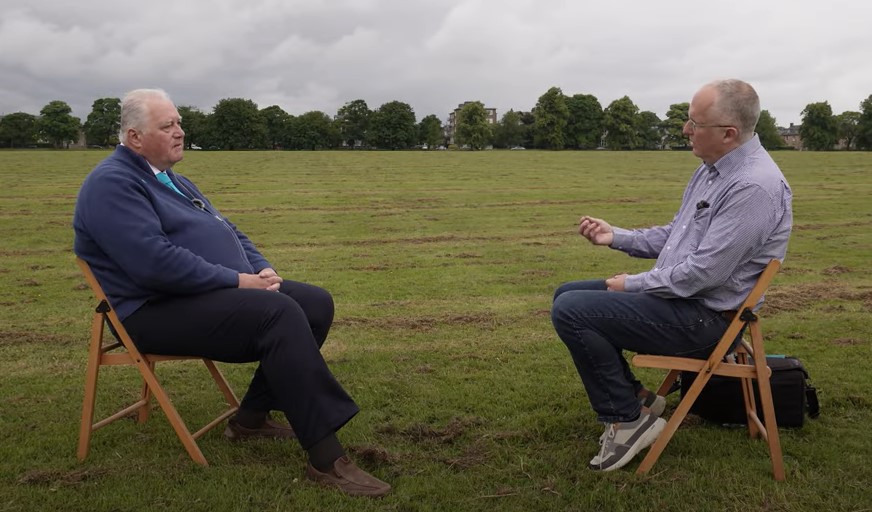 John Swales being interviewed