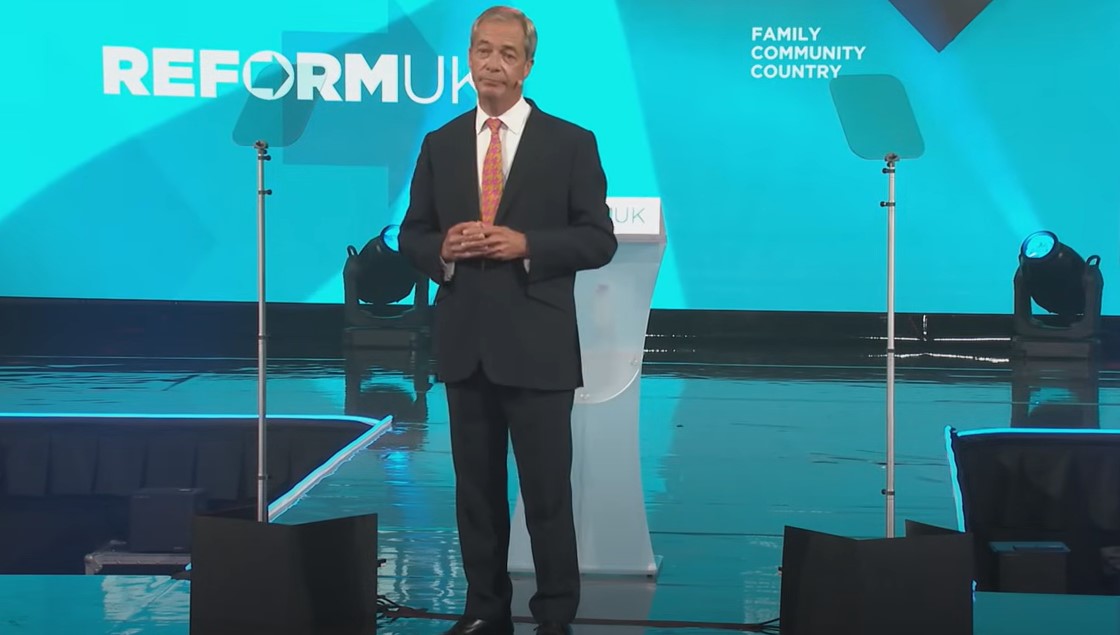 Nigel Farage at Reform UK 2024 Annual Conferance